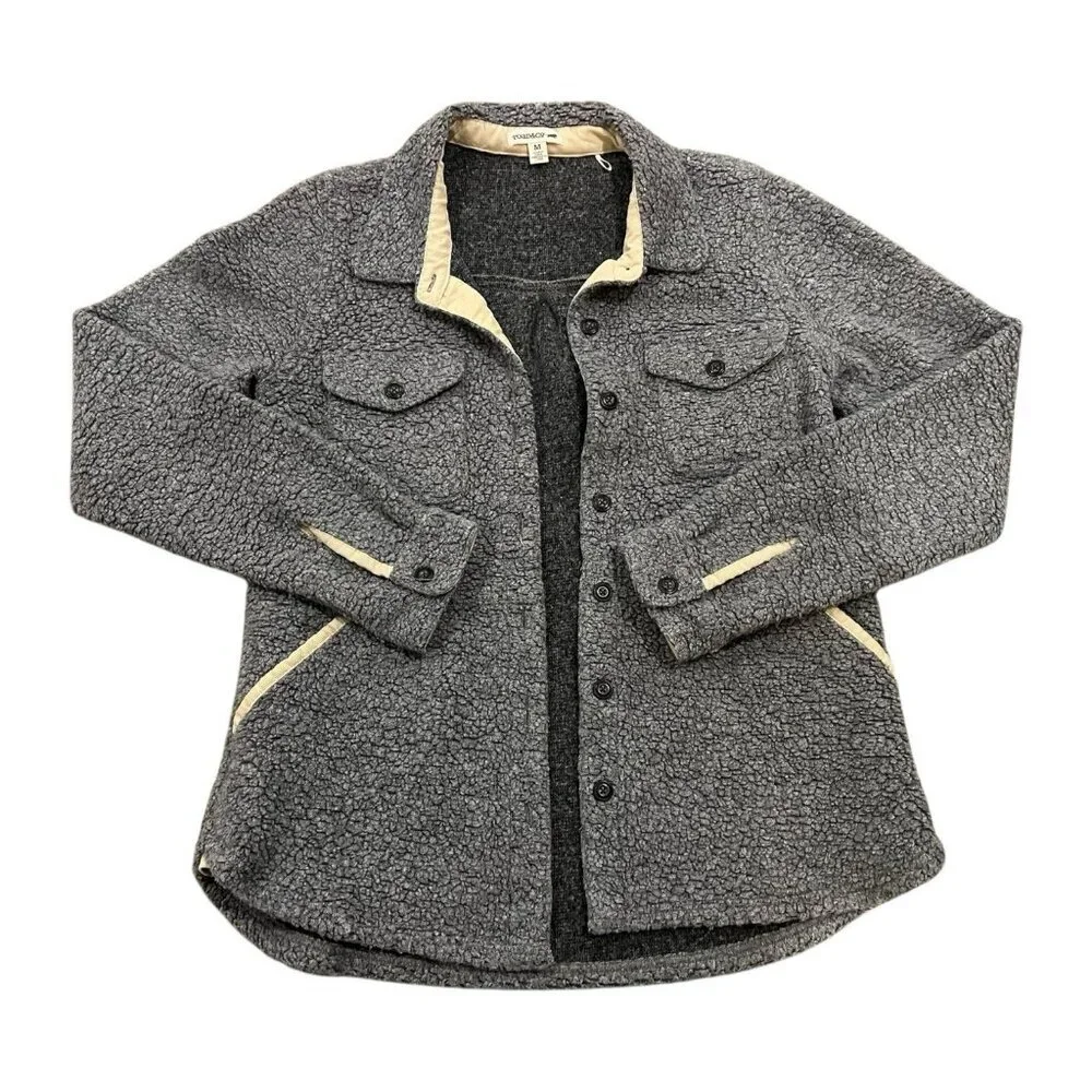 Toad & Co Boxcan Sherpa Overshirt Jacket Fuzzy Size Medium - Picture 1 of 8